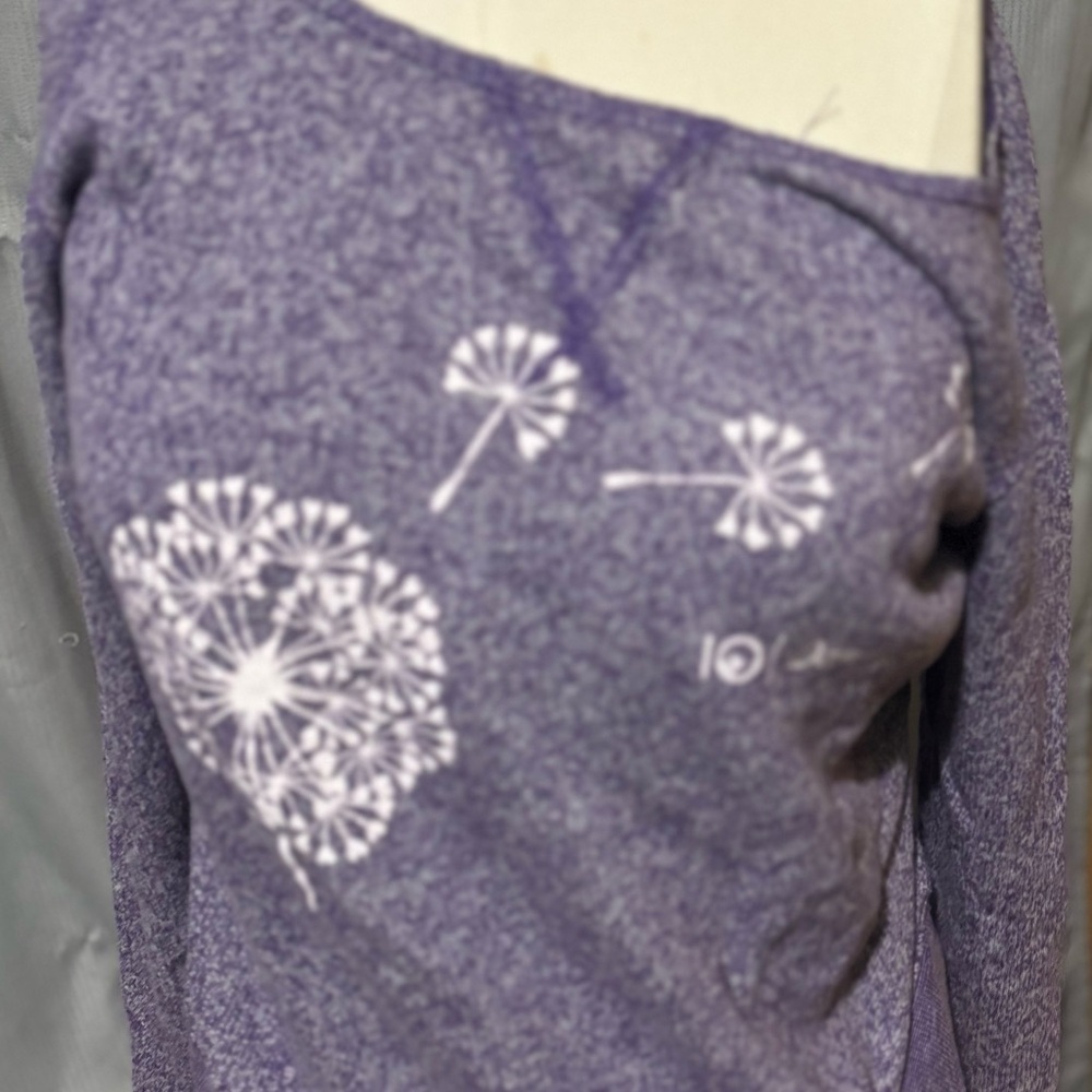 tentree Purple Off-the-Shoulder Sweater with Whimsical Design